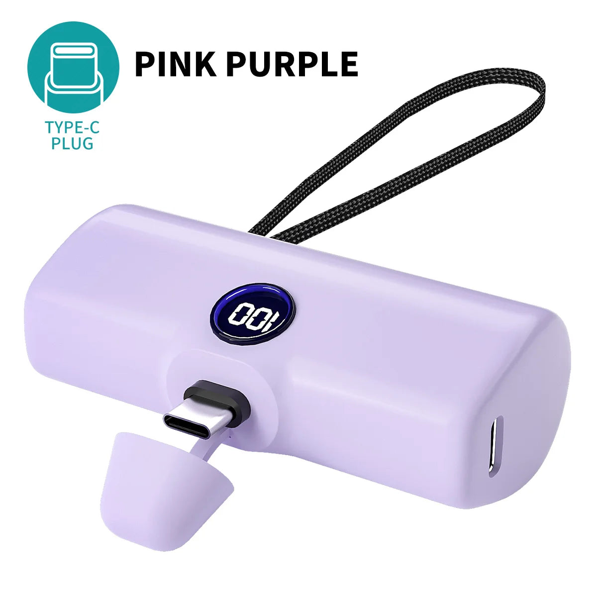 باور بانك صغير 5000mAh – شحن سريع ولاسلكي بمنافذ Type-C / Lightning
