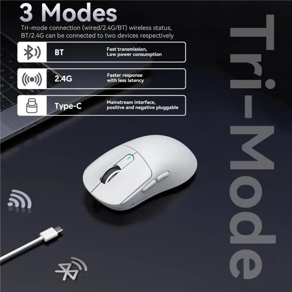 ماوس X3 خفيف جداً 49g – ثلاثي الاتصال، مزود بحساس PixArt PAW3395، دقة 26000DPI، للألعاب الاحترافية
