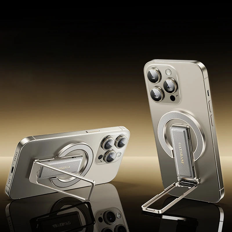 حلقة مسك مغناطيسية جلدية MagSafe للجوال – ستاند وحامل إصبع بتصميم أنيق