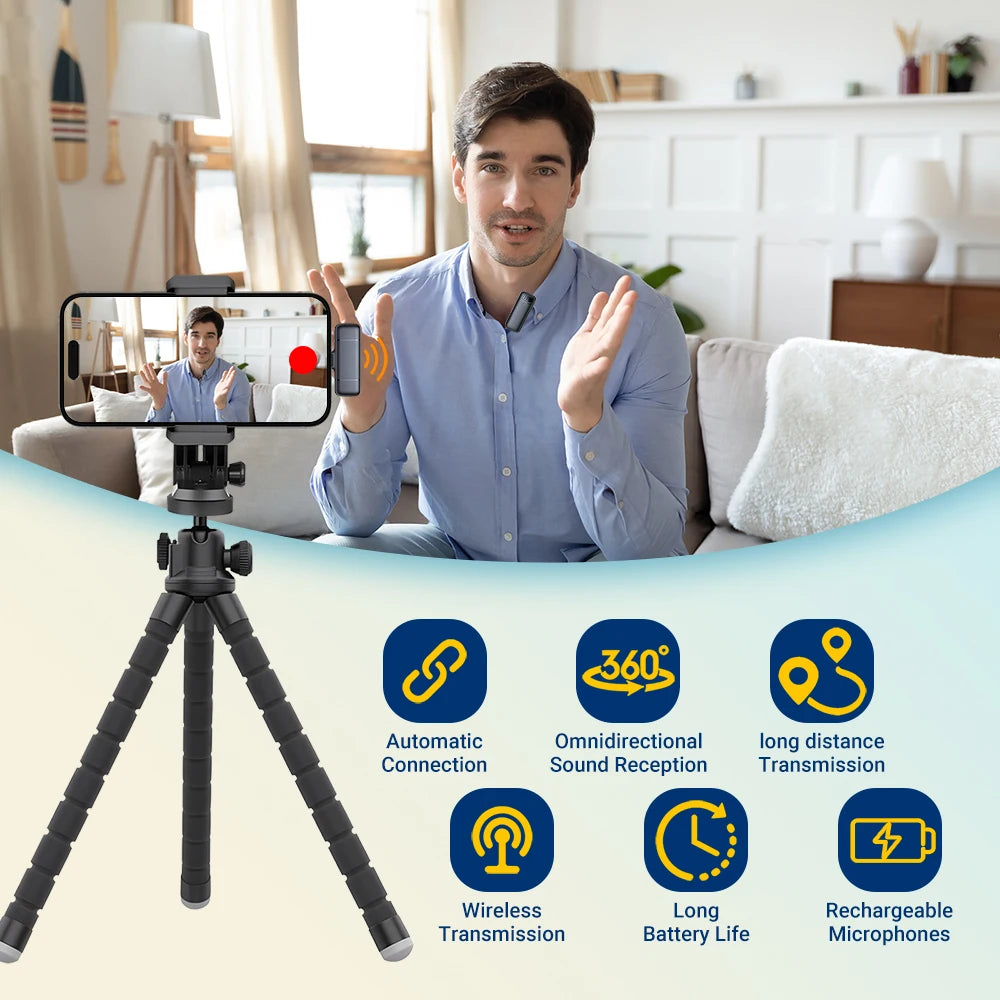 مايك لاسلكي Basix 2.4G – ستيريو مع علبة شحن