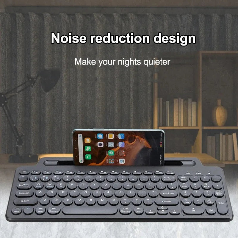 لوحة مفاتيح لاسلكية 2.4G وبلوتوث – مع لوحة لمس (Touchpad) وفتحة بطاقات | متوافقة مع اللابتوب، التابلت، والأجهزة الذكية