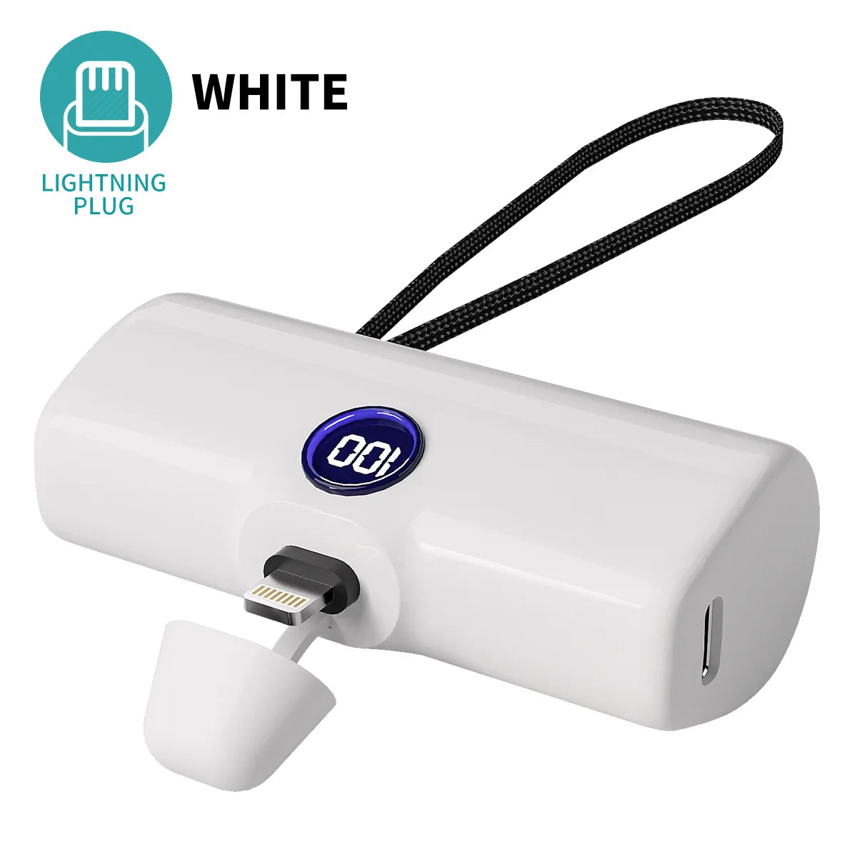 باور بانك صغير 5000mAh – شحن سريع ولاسلكي بمنافذ Type-C / Lightning