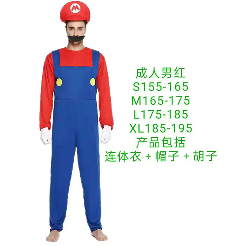 زي تنكري لشخصيات لويجي وماريو – من ألعاب الأنمي والسوبر ماريو | طقم كامل للكبار والأطفال