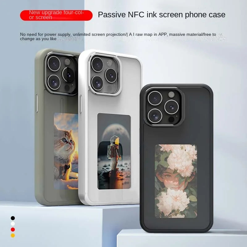 غطاء جوال ذكي بشاشة E-Ink – مع خاصية NFC وعرض بأربعة ألوان