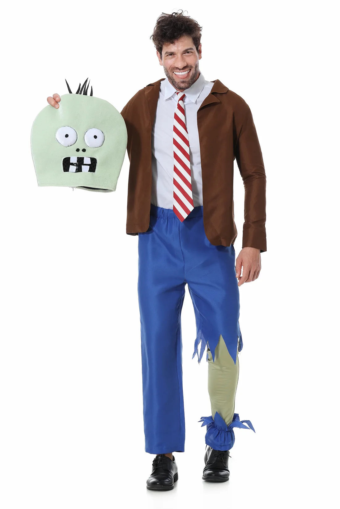 زي تنكري للأطفال والكبار – شخصية زومبي مضحكة من ألعاب الفيديو | بدلة كاملة مع قناع | مثالي للهالوين والمهرجانات