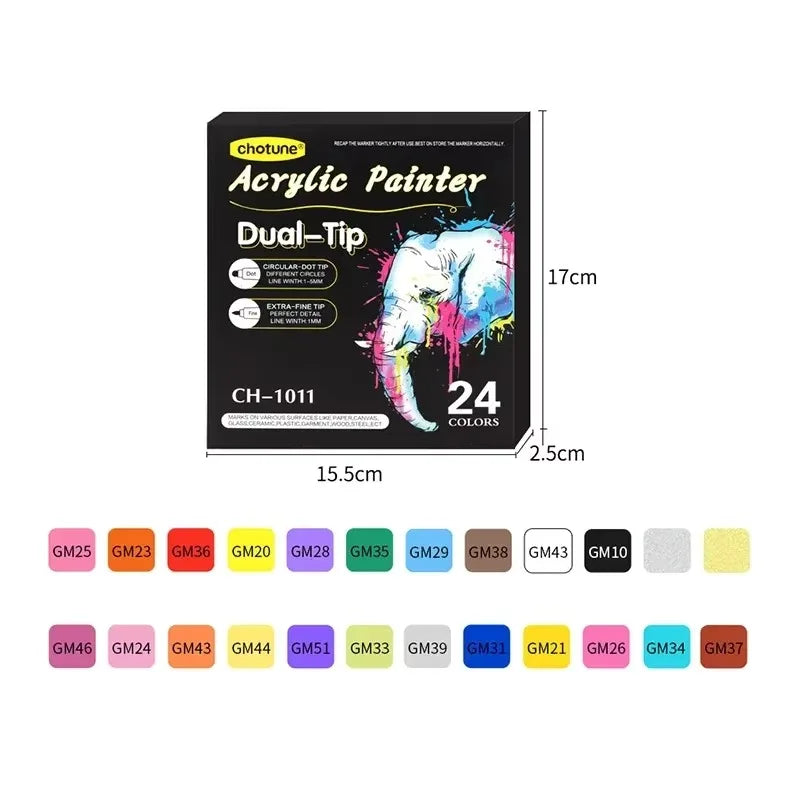 مجموعة ماركر زيتي مزدوج الرأس – من 24 إلى 168 لون للرسم، التظليل، المانجا، والجرافيتي