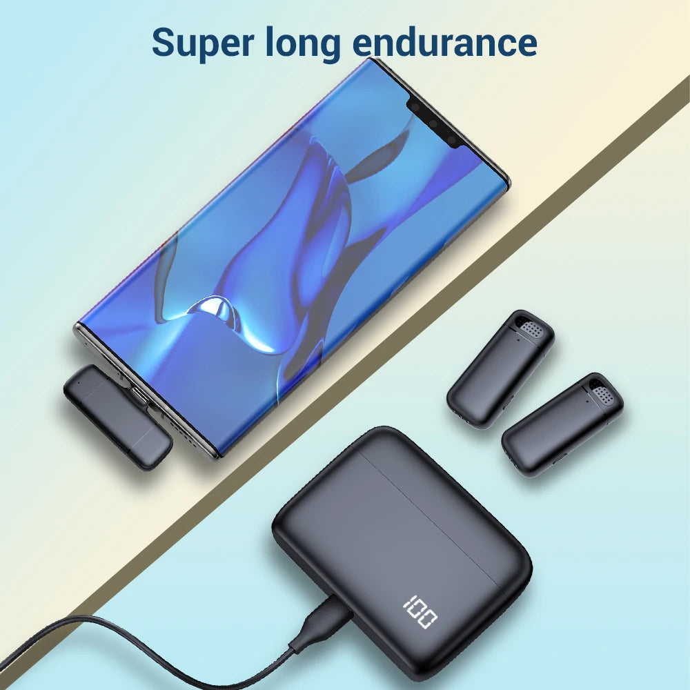 مايك لاسلكي Basix 2.4G – ستيريو مع علبة شحن