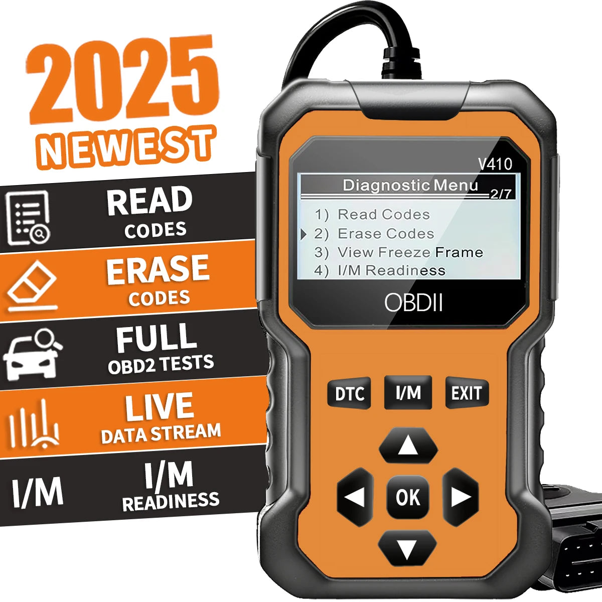 جهاز فحص أعطال السيارة OBD2 – قارئ أكواد المحرك | يدعم كل سيارات OBD II من 1996 وطالع – تشخيص سريع وسهل