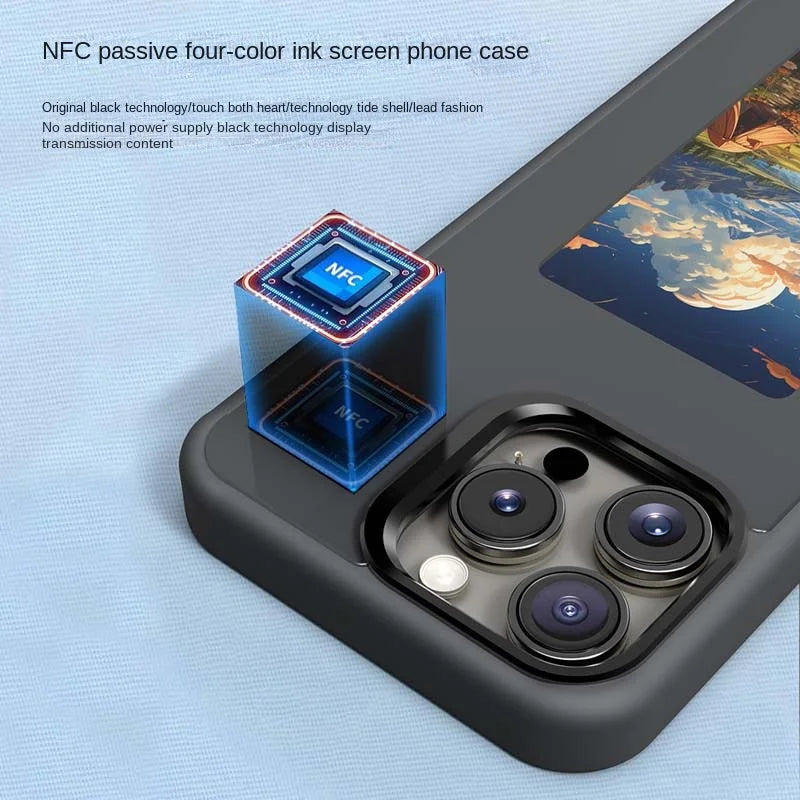 غطاء جوال ذكي بشاشة E-Ink – مع خاصية NFC وعرض بأربعة ألوان