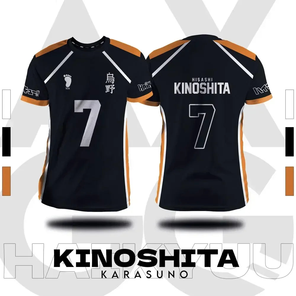 تيشيرت كوسبلاي Haikyuu تصميم Fukurodani – قصير للجنسين | لبس أنمي رياضي صيفي Hinata – مقاسات من S إلى 4XL
