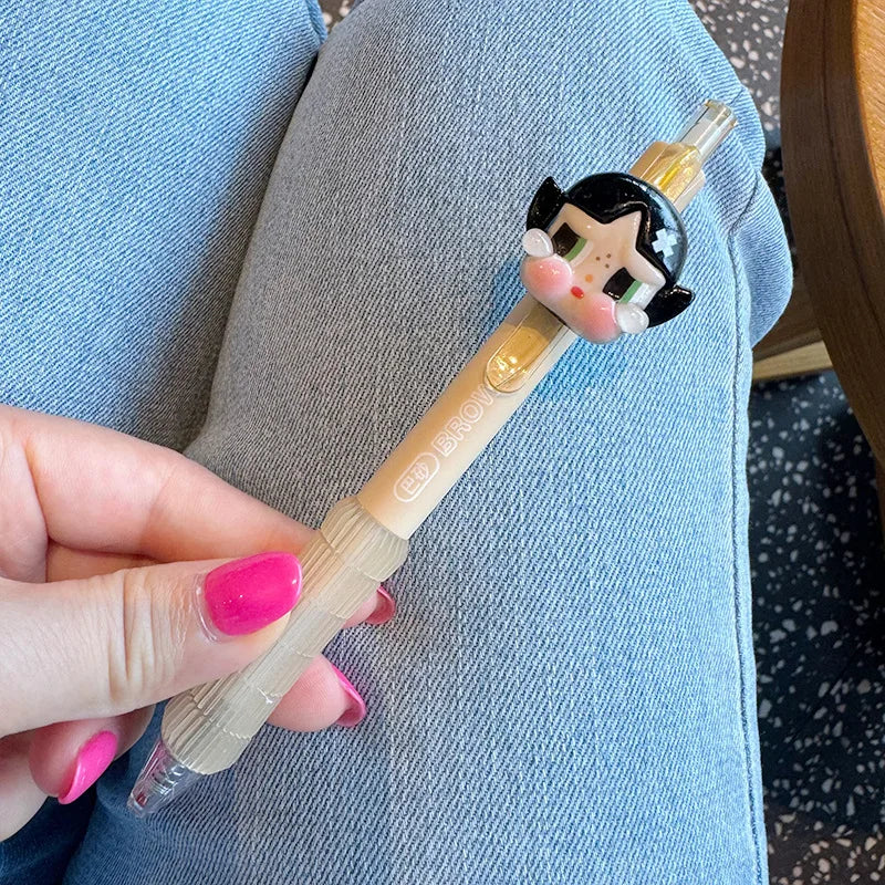 قلم جل أسود Monking Crybaby لطيف – قلم كروي أنيق للمدرسة والمكتب