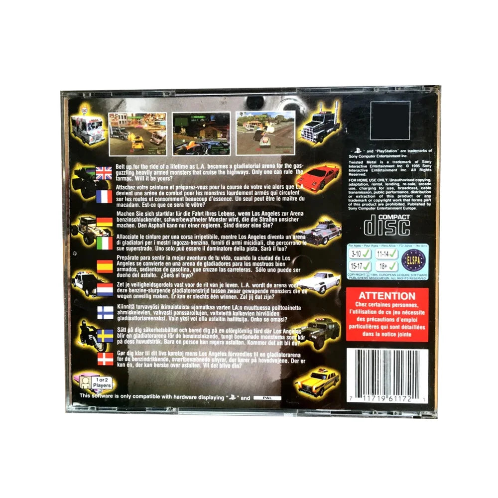 لعبة Twisted Metal على PS1 – النسخة الأصلية بالكتيّب