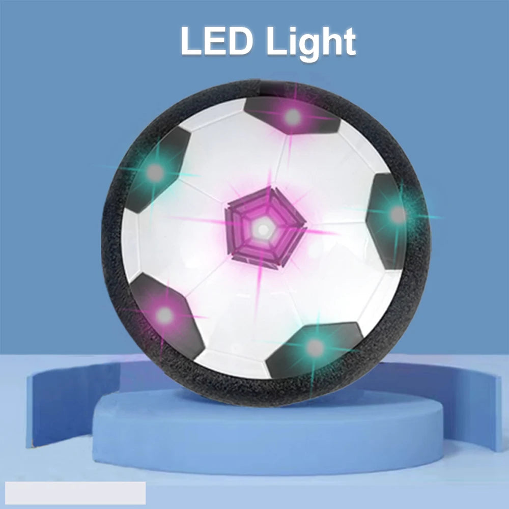 كرة قدم طائرة للأطفال – بتقنية hover، إضاءة LED وموسيقى، للعب الآمن والممتع داخل المنزل