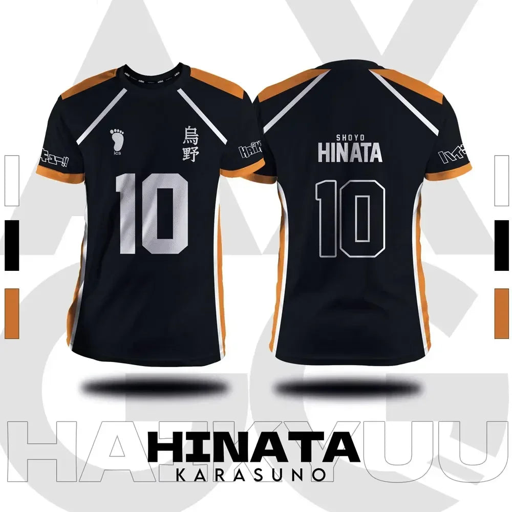 تيشيرت كوسبلاي Haikyuu تصميم Fukurodani – قصير للجنسين | لبس أنمي رياضي صيفي Hinata – مقاسات من S إلى 4XL