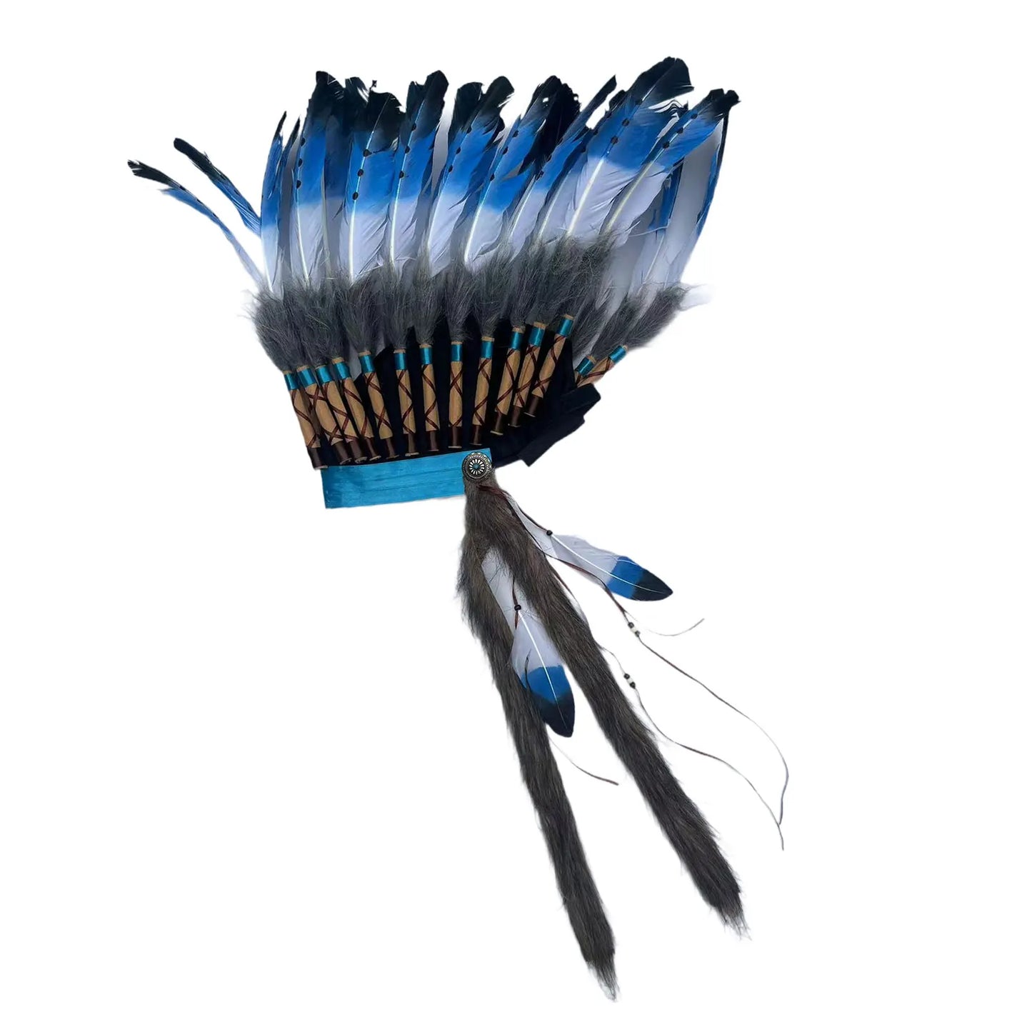 غطاء رأس هندي بريش فاخر – للكبار رجال ونساء | زينة حفلات وتنكر – خفيف وفخم للعروض والكوسبلاي