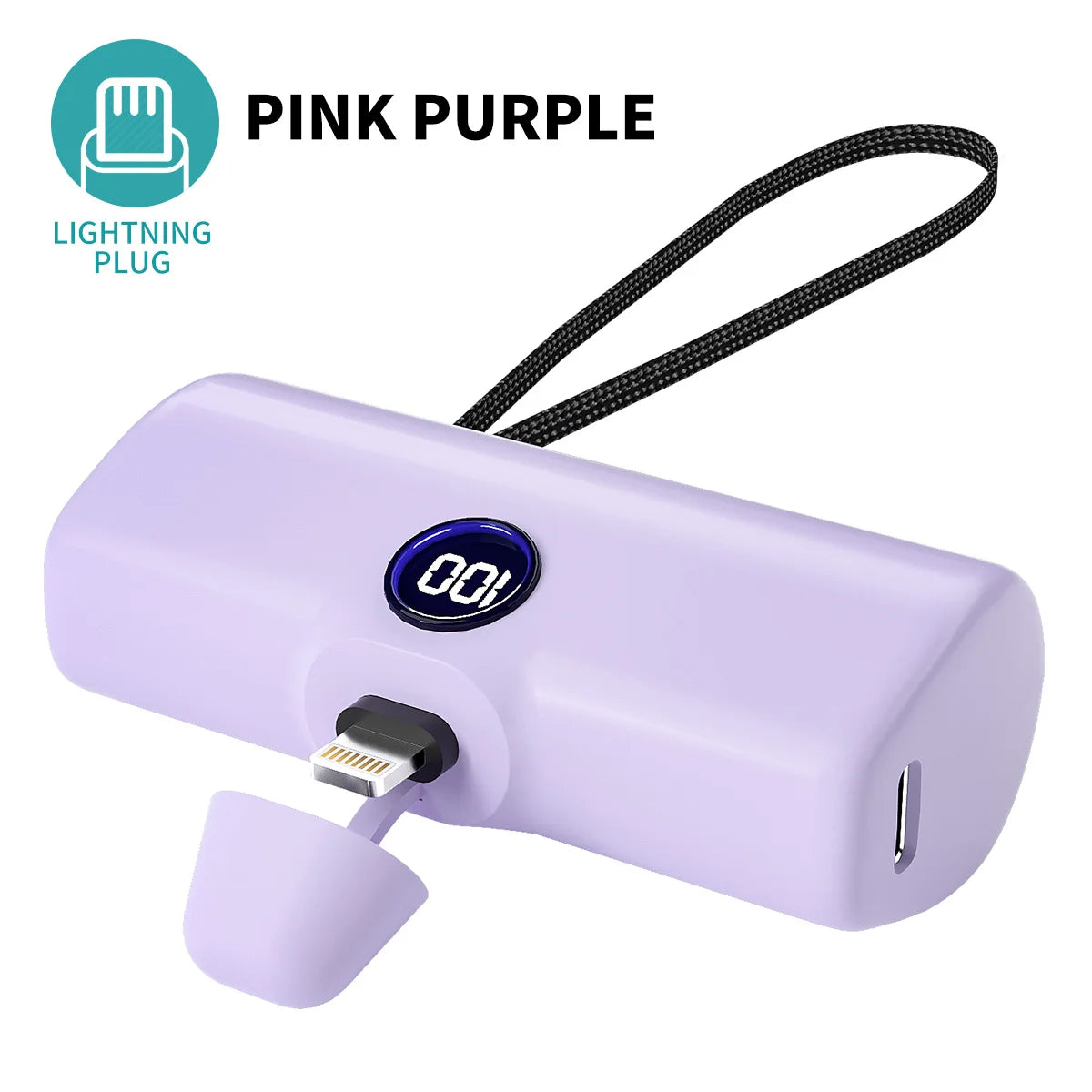 باور بانك صغير 5000mAh – شحن سريع ولاسلكي بمنافذ Type-C / Lightning