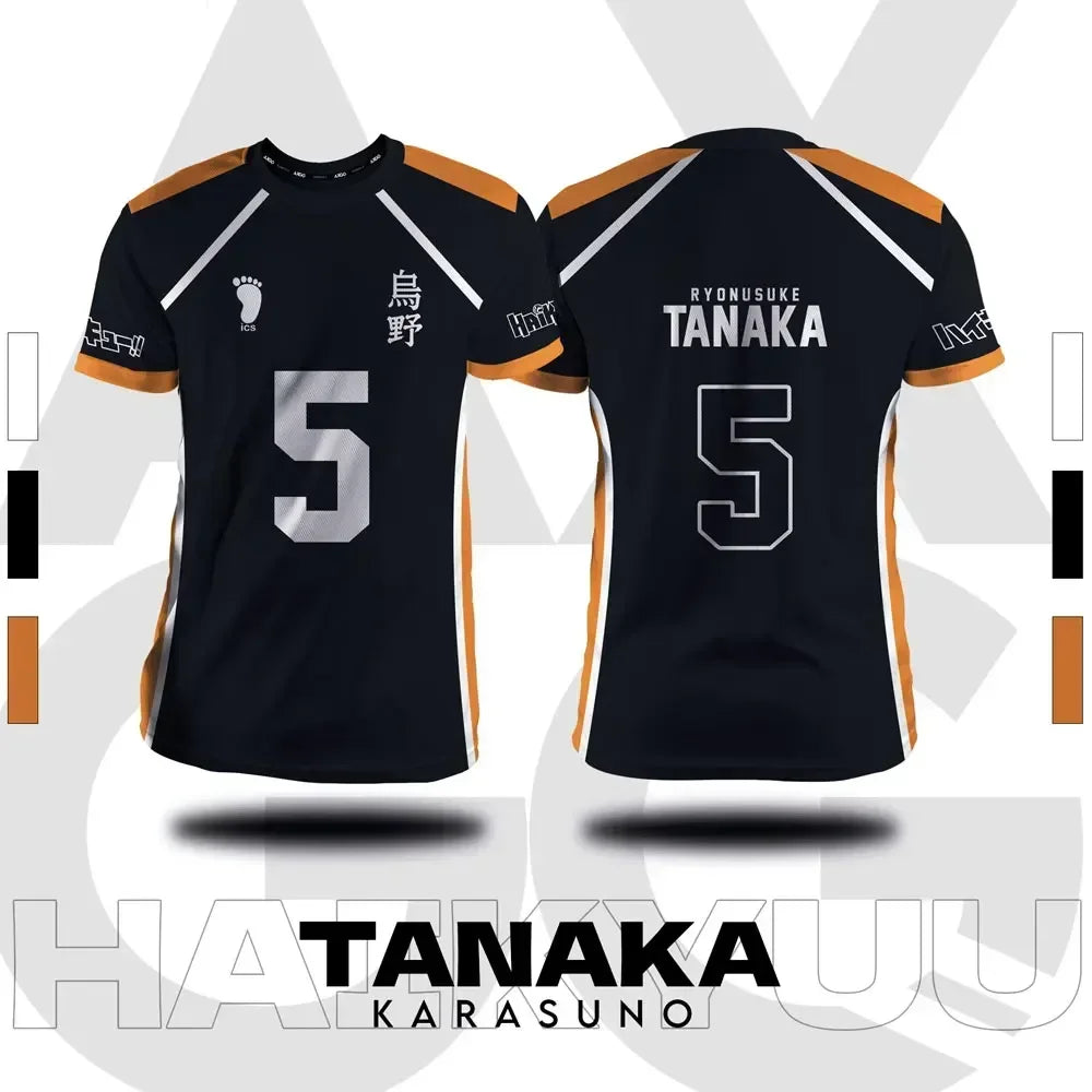 تيشيرت كوسبلاي Haikyuu تصميم Fukurodani – قصير للجنسين | لبس أنمي رياضي صيفي Hinata – مقاسات من S إلى 4XL