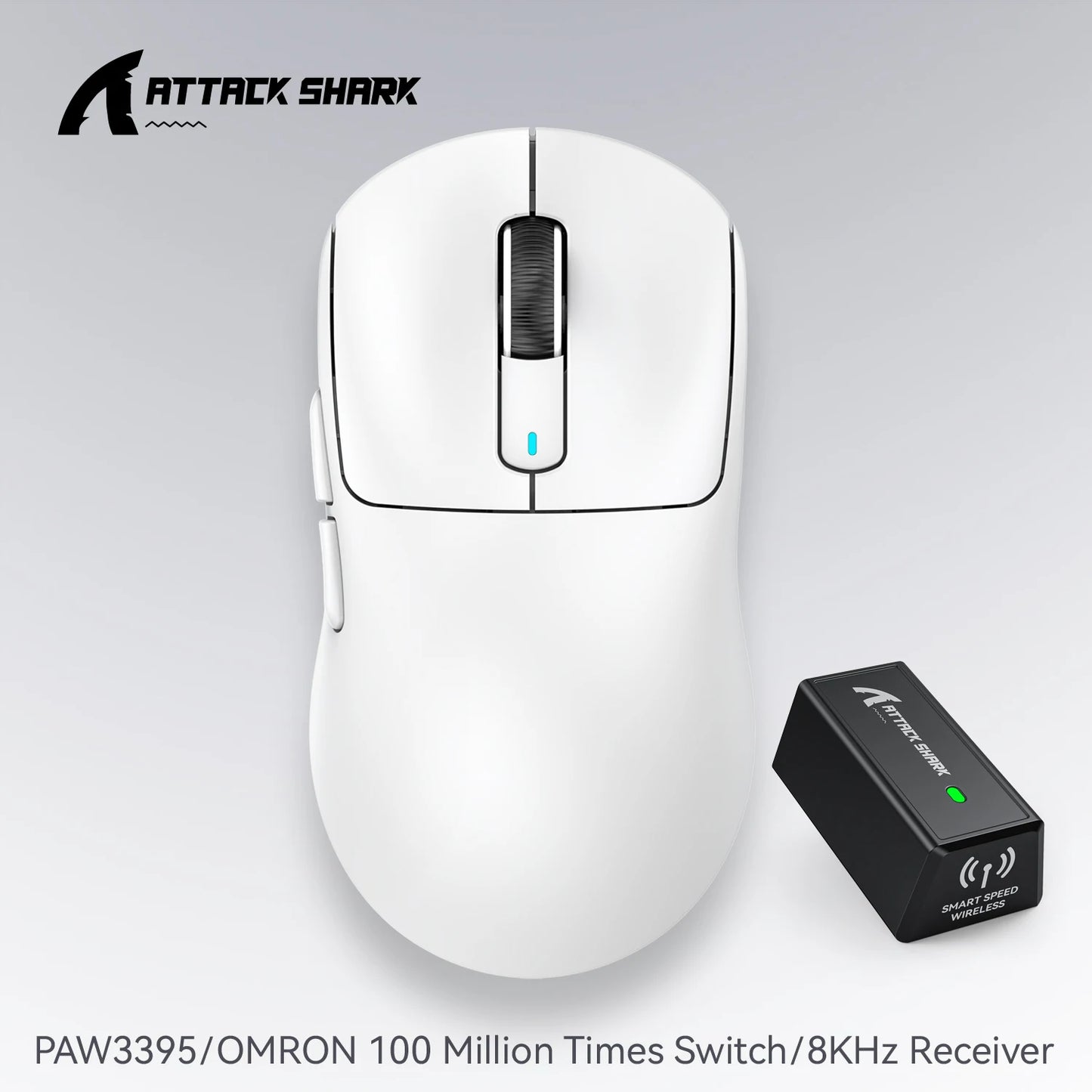 ماوس Attack Shark X3 / X3 Pro لاسلكي – خفيف، 3 أوضاع اتصال، حساس PAW3395 بدقة 26K DPI، متوافق مع أغلب الأنظمة