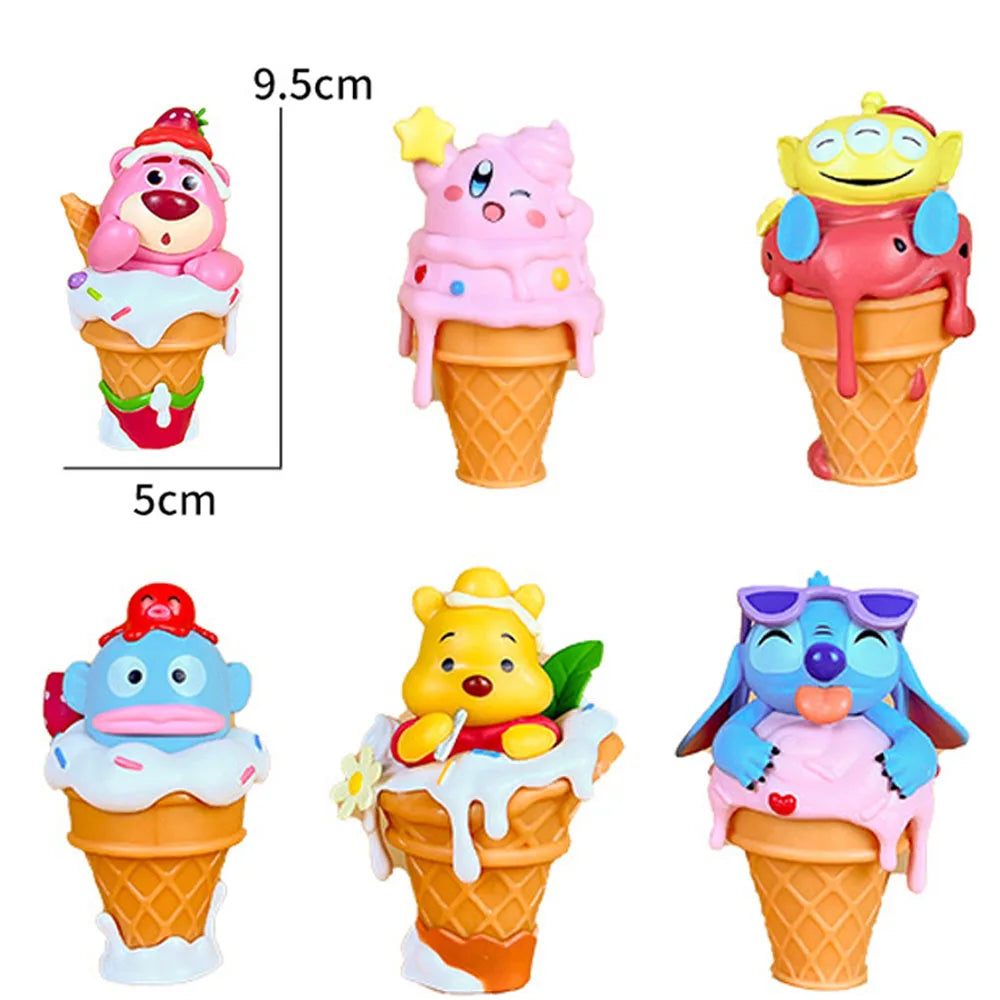 مجموعة مجسمات كرتونية – كيربي، لوتسو، وآيس كريم | 6 قطع