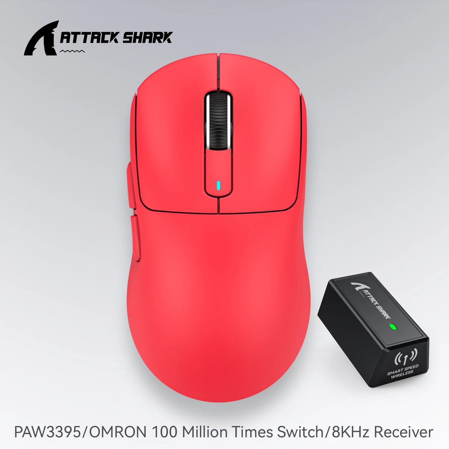 ماوس Attack Shark X3 / X3 Pro لاسلكي – خفيف، 3 أوضاع اتصال، حساس PAW3395 بدقة 26K DPI، متوافق مع أغلب الأنظمة