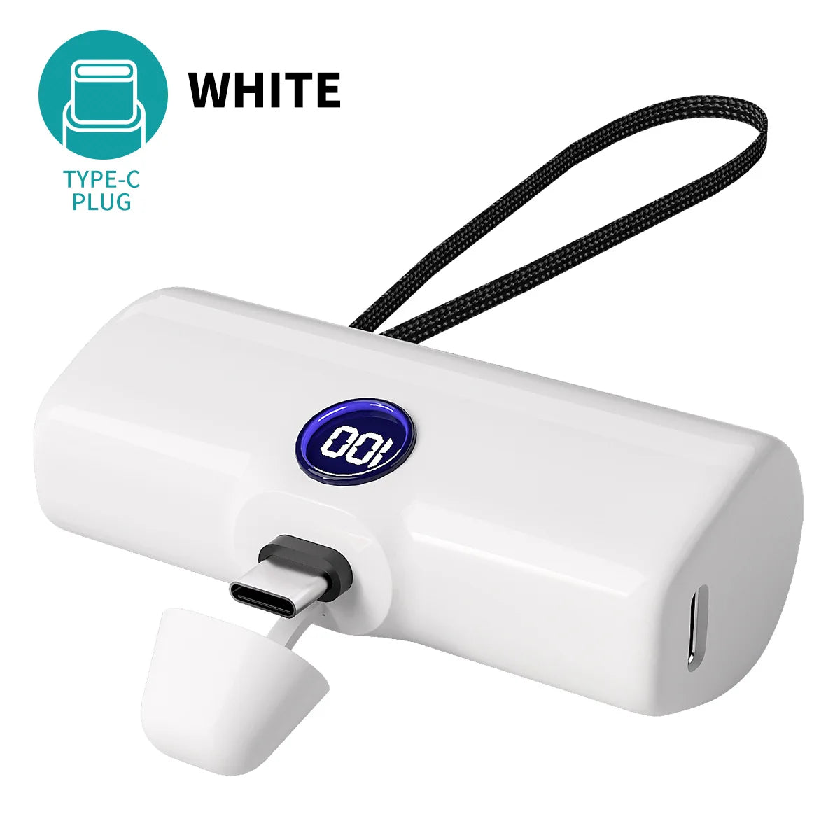 باور بانك صغير 5000mAh – شحن سريع ولاسلكي بمنافذ Type-C / Lightning