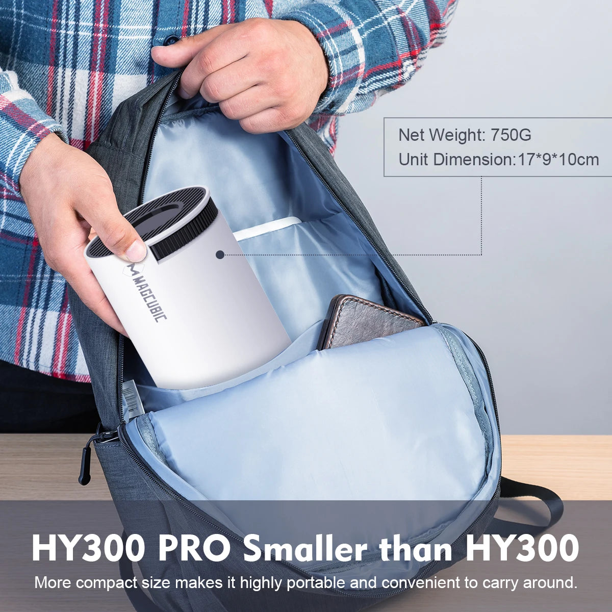 جهاز عرض Magcubic HY300 Pro – بدقة 1080P ويدعم 4K | نظام أندرويد 11، واي فاي مزدوج WiFi6، بلوتوث 5.0 | مناسب للسينما المنزلية والاستخدام الخار