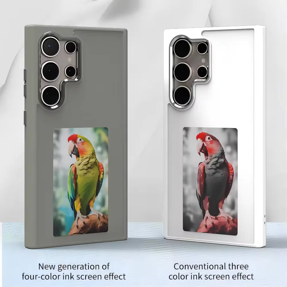 كفر ذكي بشاشة E-Ink وألوان متعددة – يعمل بتقنية NFC لهواتف Samsung S23 Ultra / S24 Ultra