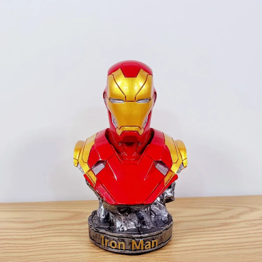 تماثيل نصفية لأبطال مارفل – سبايدرمان، آيرون مان، وبلاك بانثر | ارتفاع 18 سم | تماثيل راتينج فاخرة للديكور