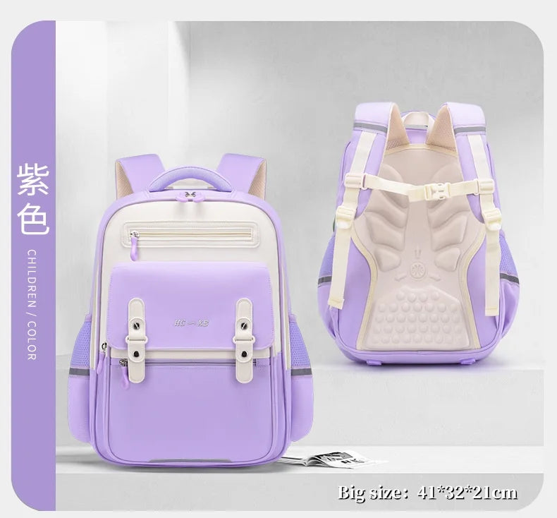 حقيبة مدرسية سحابية فائقة الخفة – حماية للعمود الفقري وتقليل الحمل، سعة كبيرة لطلاب