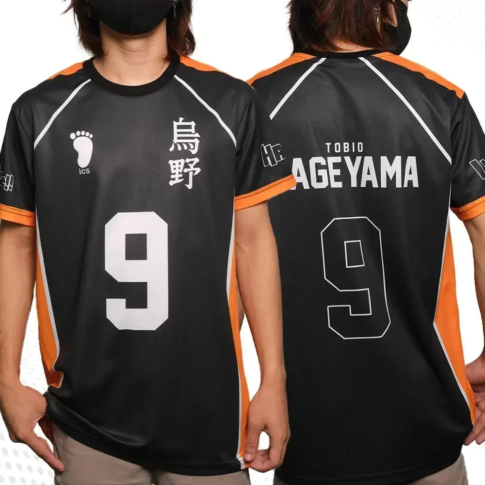 تيشيرت كوسبلاي Haikyuu تصميم Fukurodani – قصير للجنسين | لبس أنمي رياضي صيفي Hinata – مقاسات من S إلى 4XL