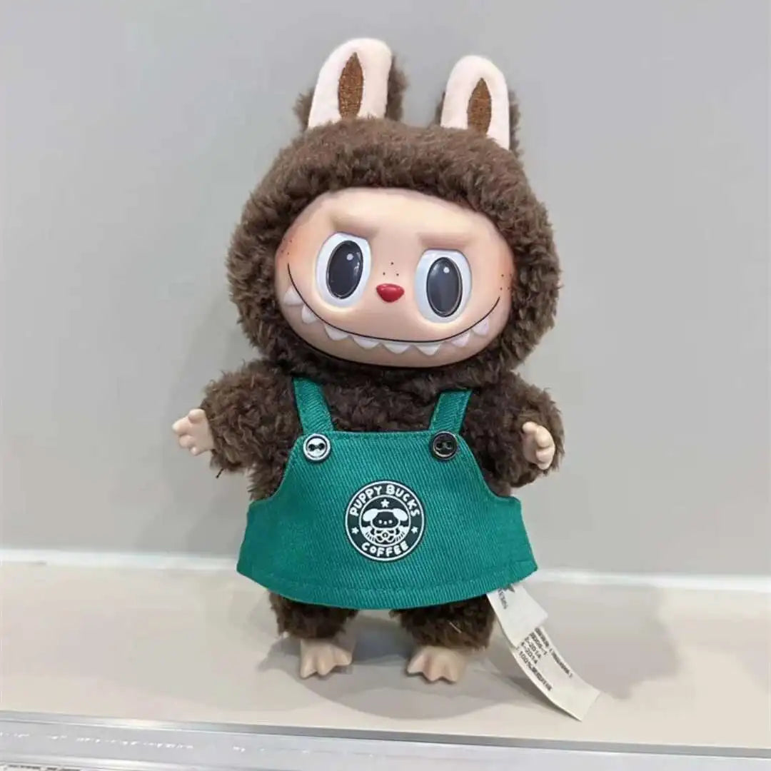 طقم الوحوش لابوبو 17 سم – لبس كرتوني أخضر مع جزمة | The Monsters Outfit – إكسسوارات دمى Labubu