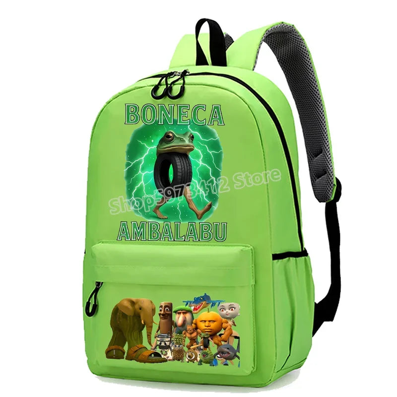 حقيبة مدرسية إيطاليان برينروت بطابع الحيوانات الميم، تصميم كرتوني مضحك بشكل قرش "تللا"، بسعة كبيرة، مناسبة للأولاد والبنات