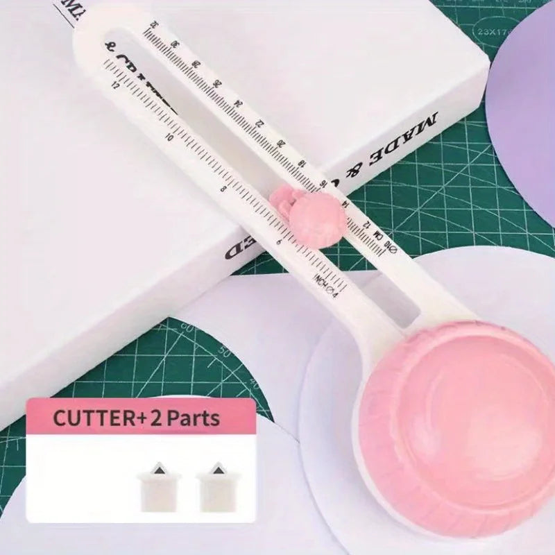 قاطع ورق دائري 360° – أداة قص دقيق لدوائر مثالية في الكروت، السكربوك، والمشاريع اليدوية