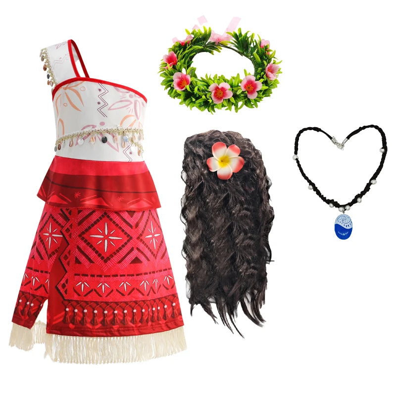 زي تنكري لشخصية موانا – إصدار مستوحى من فيلم Moana 2 | فستان أميرة المحيط للبنات