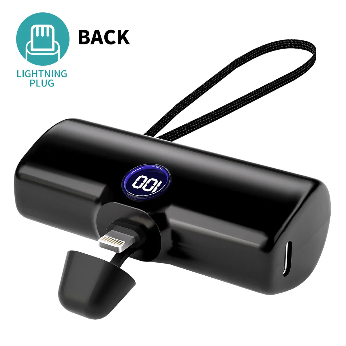 باور بانك صغير 5000mAh – شحن سريع ولاسلكي بمنافذ Type-C / Lightning