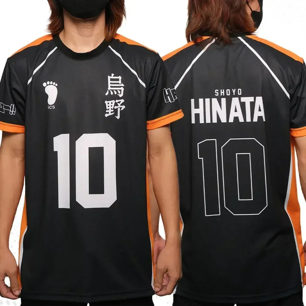 تيشيرت كوسبلاي Haikyuu تصميم Fukurodani – قصير للجنسين | لبس أنمي رياضي صيفي Hinata – مقاسات من S إلى 4XL