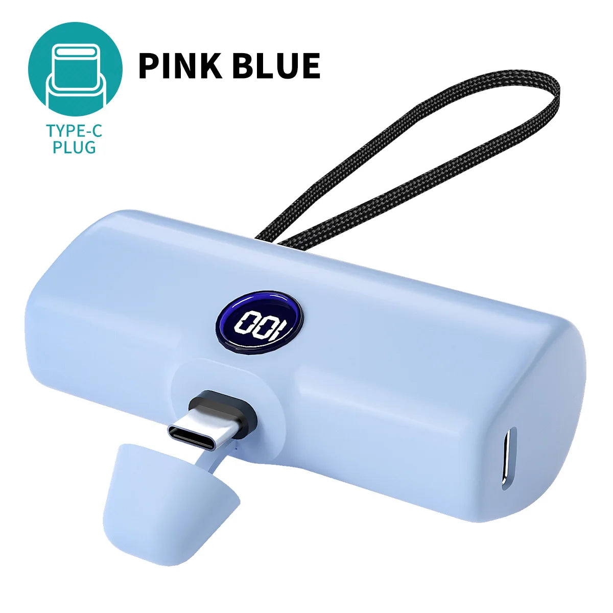 باور بانك صغير 5000mAh – شحن سريع ولاسلكي بمنافذ Type-C / Lightning