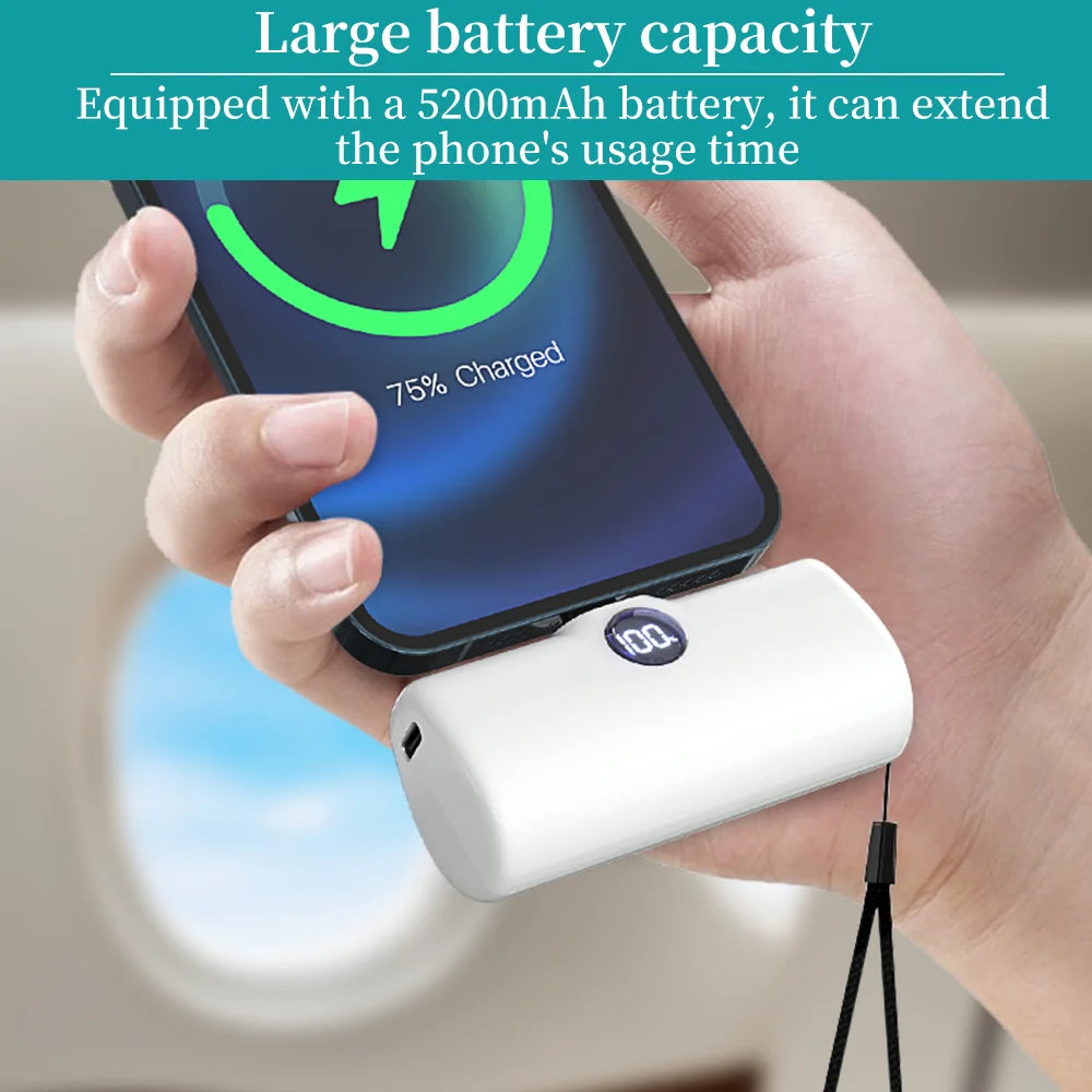 باور بانك صغير 5000mAh – شحن سريع ولاسلكي بمنافذ Type-C / Lightning