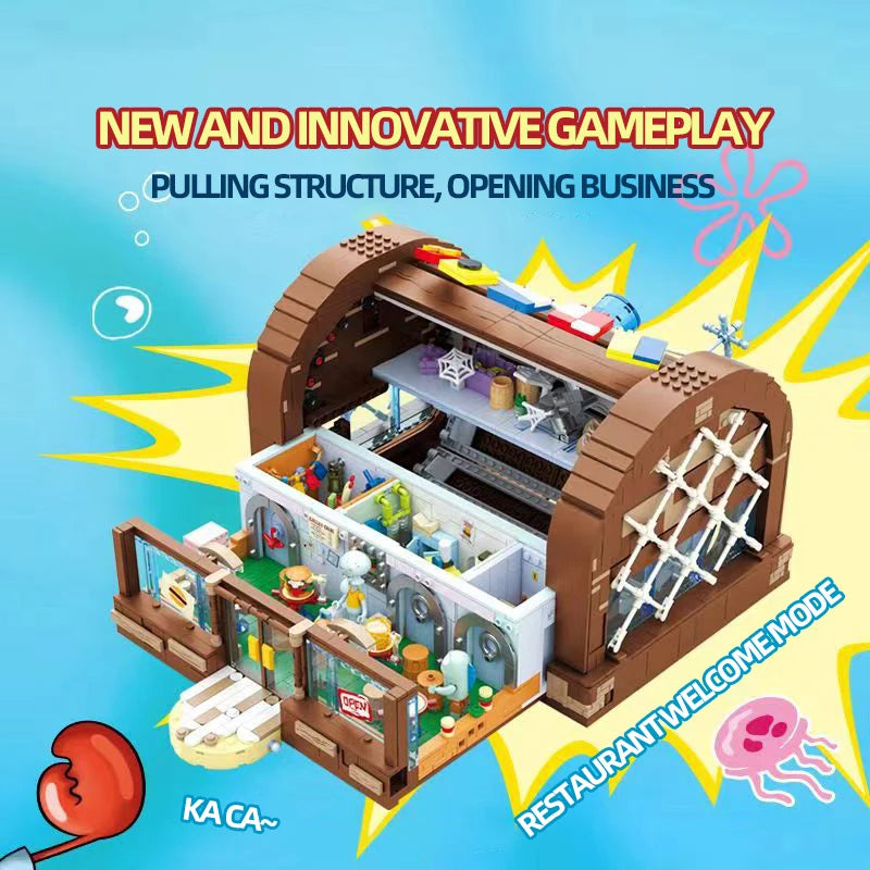 مجموعة مكعبات مطعم مقرمشات كرابي – من كرتون سبونج بوب | تصميم مطعم Krusty Krab الشهير