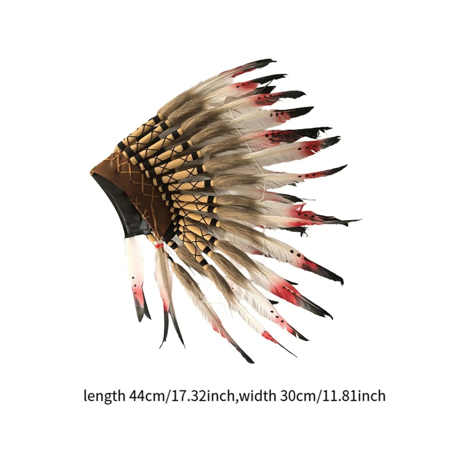 غطاء رأس هندي بريش فاخر – للكبار رجال ونساء | زينة حفلات وتنكر – خفيف وفخم للعروض والكوسبلاي