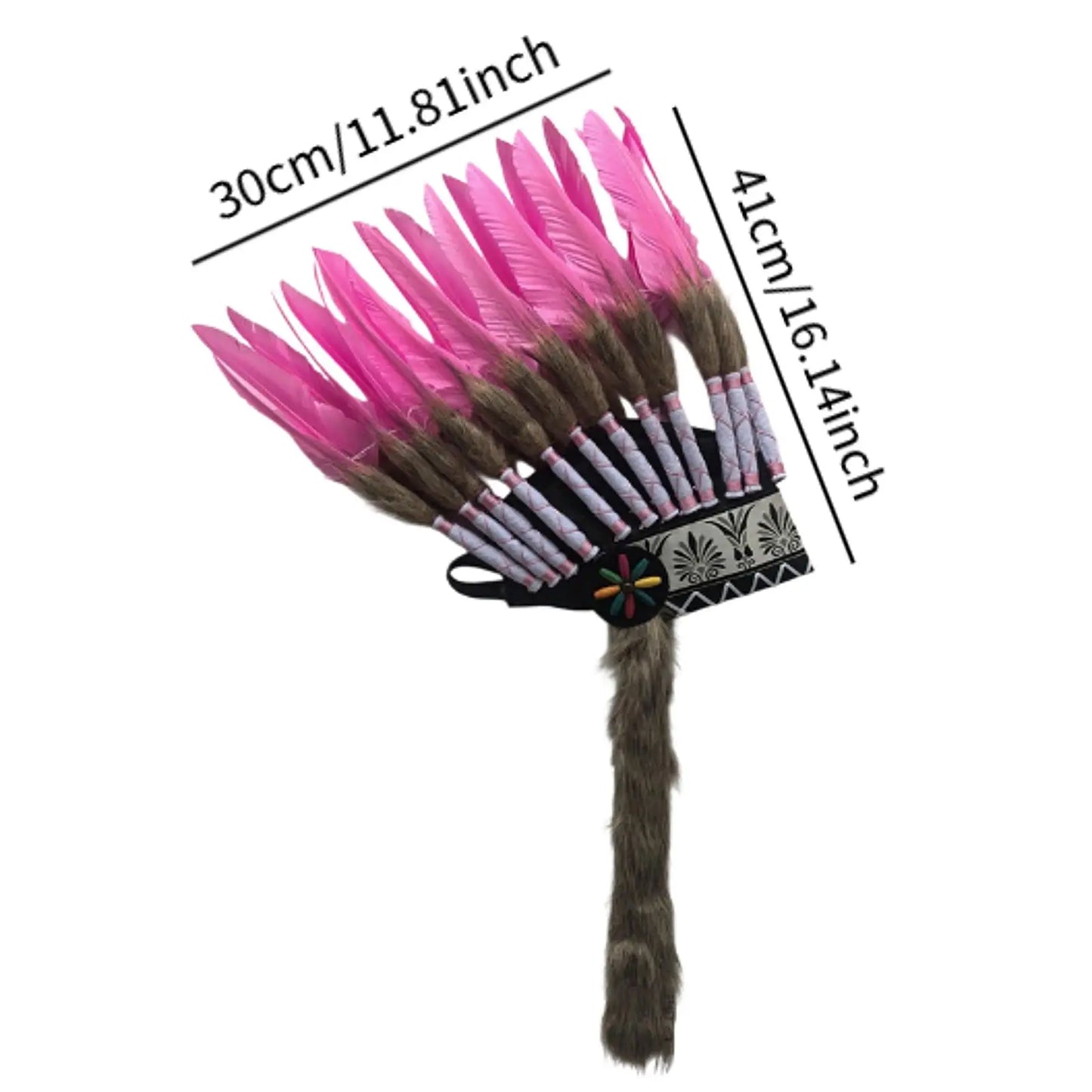 غطاء رأس هندي بريش فاخر – للكبار رجال ونساء | زينة حفلات وتنكر – خفيف وفخم للعروض والكوسبلاي