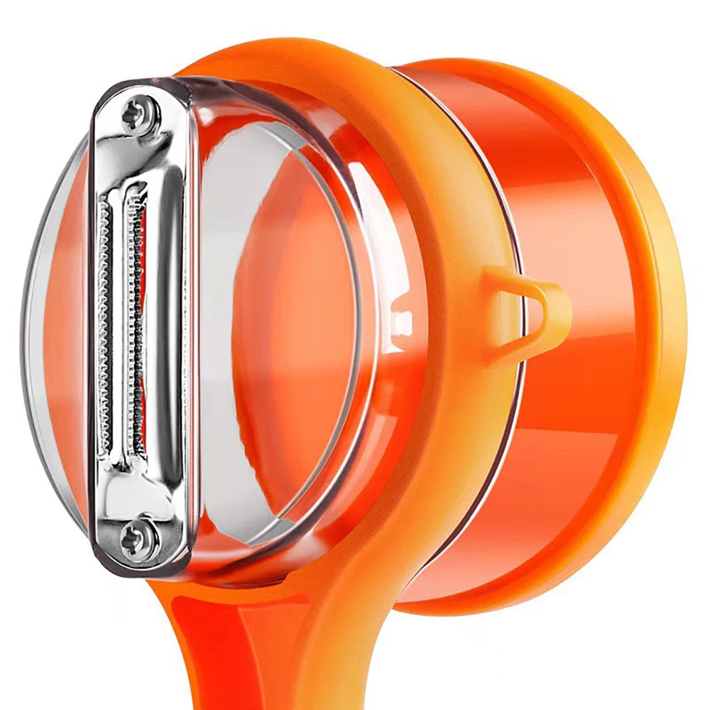 قشارة خضار وفواكه متعددة الوظائف مع حاوية – شفرة ستانلس ستيل حادة وتصميم عملي