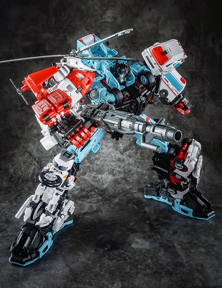 مجسم روبوت متحول 5 في 1 – Defensor | إصدار Yes Model YM-17 Vulcan (Hot Spot) | نموذج KO عالي الجودة