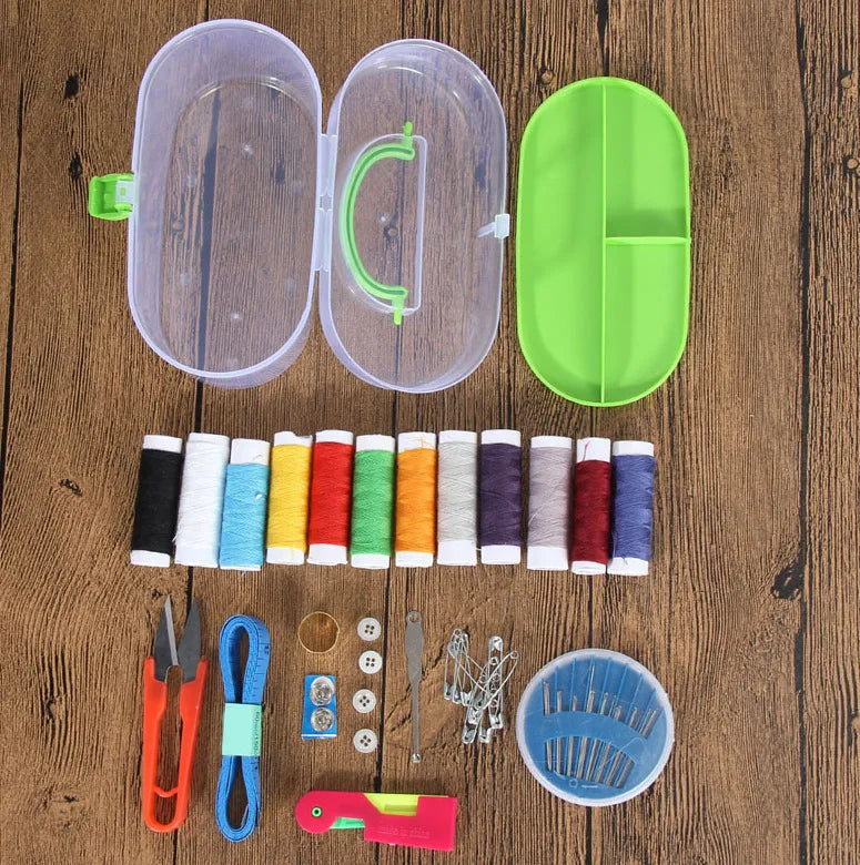 ماكينة خياطة يدوية صغيرة محمولة – طقم أدوات خياطة للسفر والطوارئ، خفيف وسهل الاستخدام