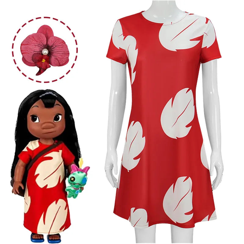 زي تنكري ليلو – فستان أحمر مستوحى من شخصية "ليلو بيليكاي"