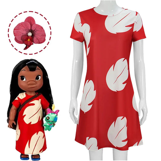 زي تنكري ليلو – فستان أحمر مستوحى من شخصية "ليلو بيليكاي"