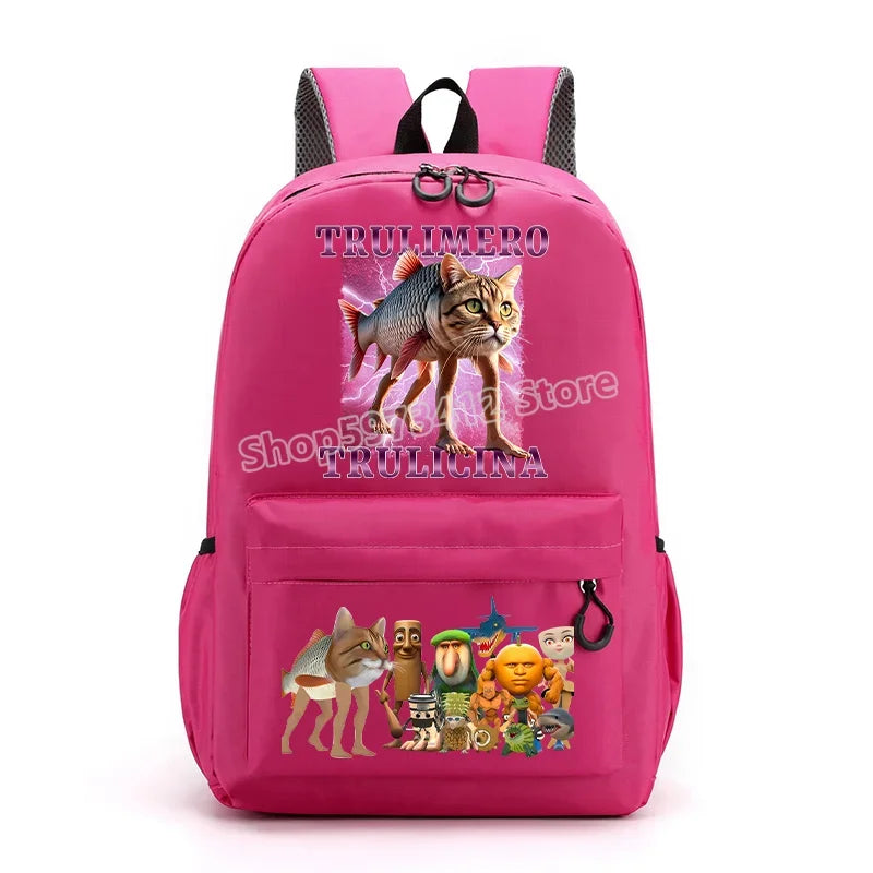 حقيبة ظهر إيطاليان برينروت بتصميم كرتوني عصري، حقيبة مدرسية بسعة كبيرة للطلاب، مثالية للعودة إلى المدرسة مع مساحة للكتب وا