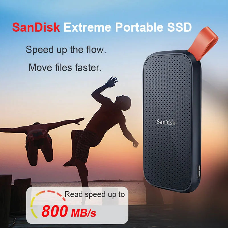 SanDisk E30 SSD خارجي محمول – سعة 1TB / 2TB، USB-C بسرعة عالية