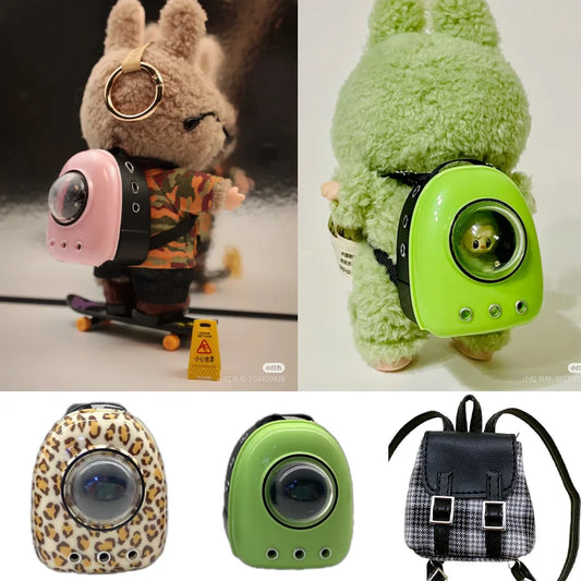 شنطة ظهر لابوبو 17 سم – تصميم كبينة فضائية على شكل شنطة قطط