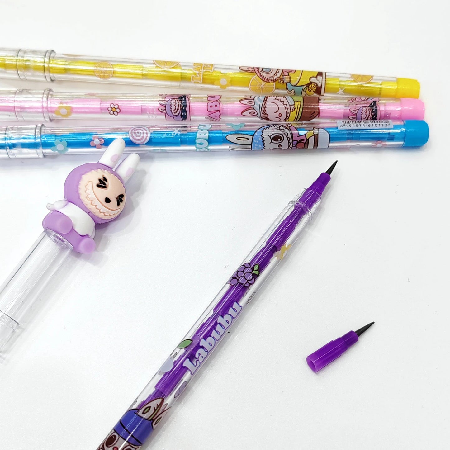 أقلام HB بدون بري متعددة الألوان شفافة – كرتونية ومناسبة للمدرسة والمكتب والرسم | لابوبو